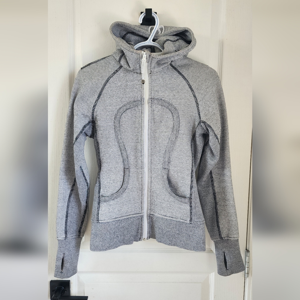 Lululemon Black and White Striped Beanie